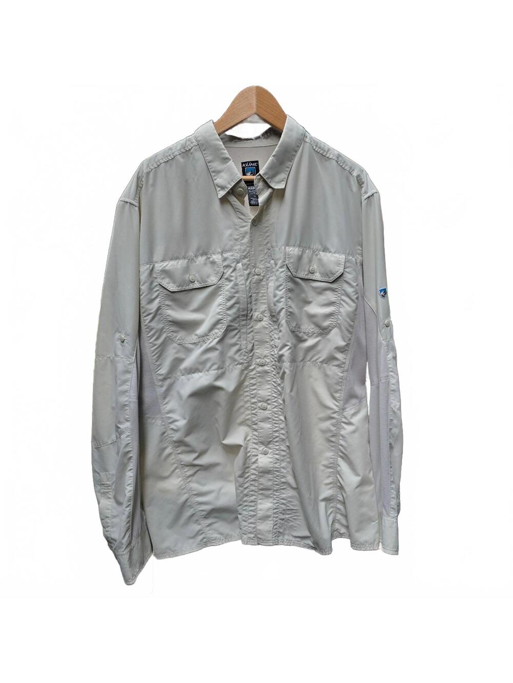 Kuhl Men's Airspeed Long Sleeve Shirt XL Cloud Grey Hiking Vented UPF 30+